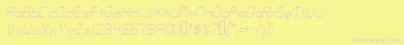フォントFontmakersChoiceThinitalic – ピンクのフォント、黄色の背景