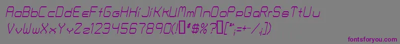 フォントFontmakersChoiceThinitalic – 紫色のフォント、灰色の背景