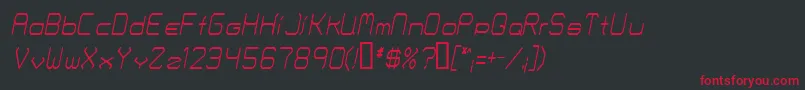 フォントFontmakersChoiceThinitalic – 黒い背景に赤い文字