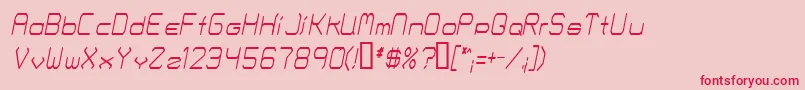 Police FontmakersChoiceThinitalic – polices rouges sur fond rose