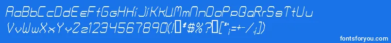 FontmakersChoiceThinitalic Font – White Fonts on Blue Background