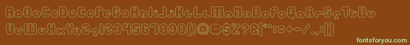 mohr Hollow-fontti – vihreät fontit ruskealla taustalla