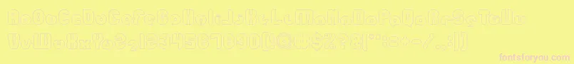 Czcionka mohr Hollow – różowe czcionki na żółtym tle