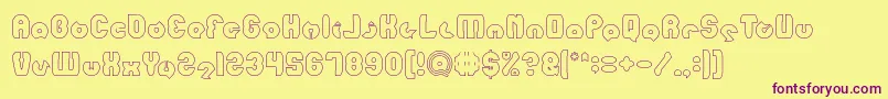 mohr Hollow Font – Purple Fonts on Yellow Background