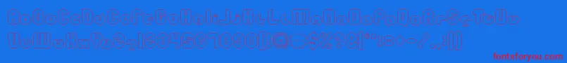 mohr Hollow Font – Red Fonts on Blue Background