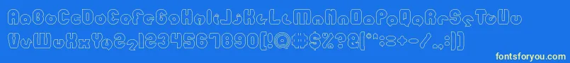 mohr Hollow Font – Yellow Fonts on Blue Background