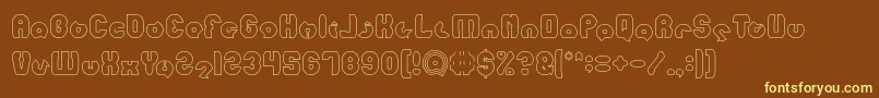 mohr Hollow-fontti – keltaiset fontit ruskealla taustalla