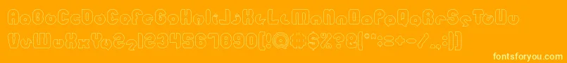 mohr Hollow-Schriftart – Gelbe Schriften auf orangefarbenem Hintergrund