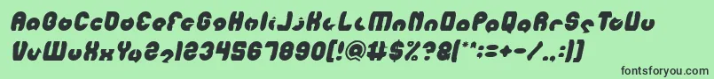 MOHR Italic Font – Black Fonts on Green Background