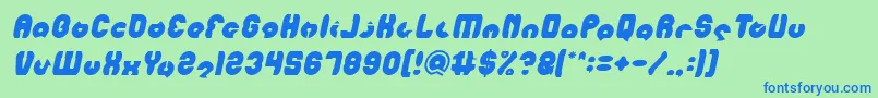 MOHR Italic Font – Blue Fonts on Green Background