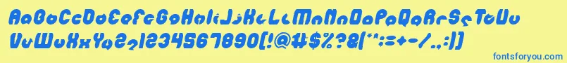 MOHR Italic Font – Blue Fonts on Yellow Background