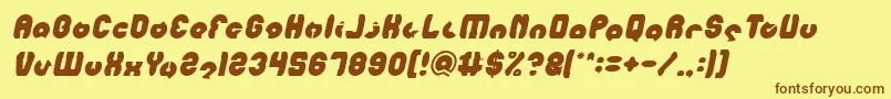 Fonte MOHR Italic – fontes marrons em um fundo amarelo