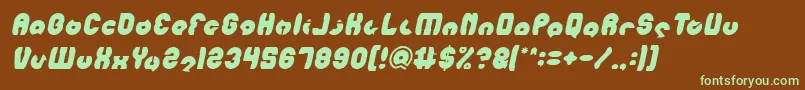 Fonte MOHR Italic – fontes verdes em um fundo marrom