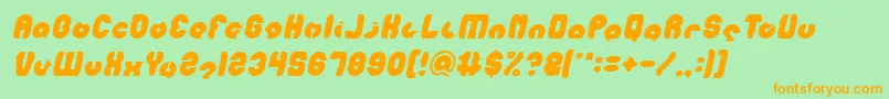 MOHR Italic Font – Orange Fonts on Green Background