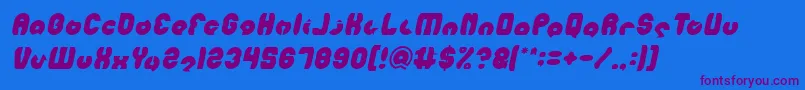 MOHR Italic Font – Purple Fonts on Blue Background