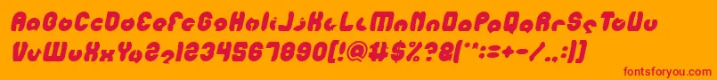 Fonte MOHR Italic – fontes vermelhas em um fundo laranja