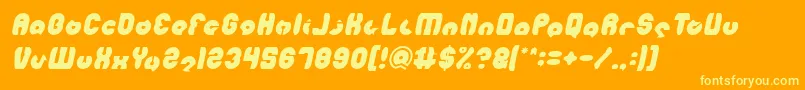 Fonte MOHR Italic – fontes amarelas em um fundo laranja