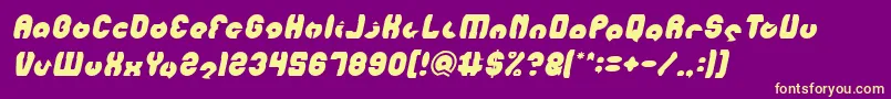 MOHR Italic Font – Yellow Fonts on Purple Background