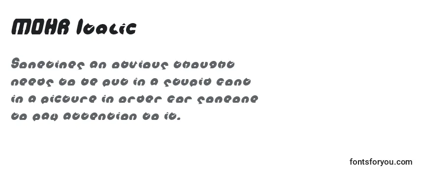 Review of the MOHR Italic Font