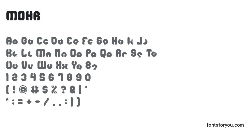 Шрифт MOHR (134654) – алфавит, цифры, специальные символы