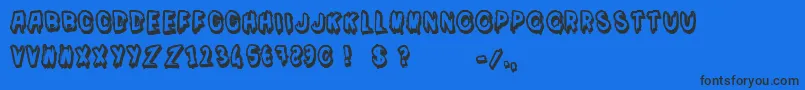 Moi je m en fous Font – Black Fonts on Blue Background