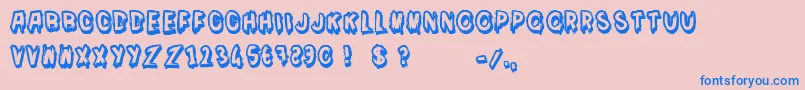 Moi je m en fous Font – Blue Fonts on Pink Background