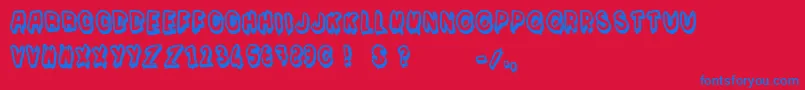 Moi je m en fous Font – Blue Fonts on Red Background