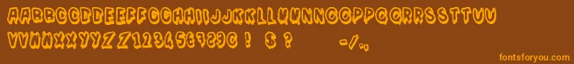 Moi je m en fous Font – Orange Fonts on Brown Background