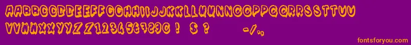 Moi je m en fous Font – Orange Fonts on Purple Background