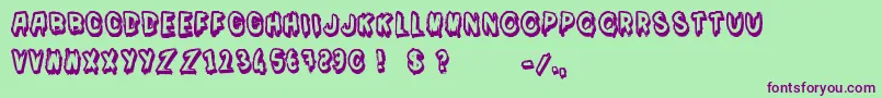 Moi je m en fous Font – Purple Fonts on Green Background