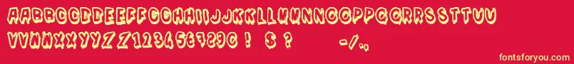 Moi je m en fous Font – Yellow Fonts on Red Background