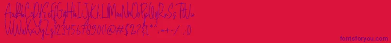Mojang Script Font – Purple Fonts on Red Background