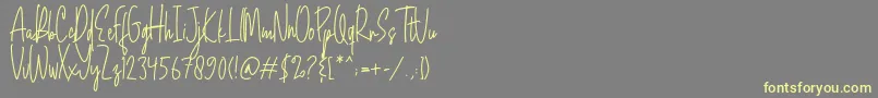 Mojang Script-Schriftart – Gelbe Schriften auf grauem Hintergrund