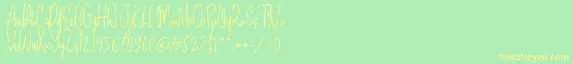 Mojang Script Font – Yellow Fonts on Green Background