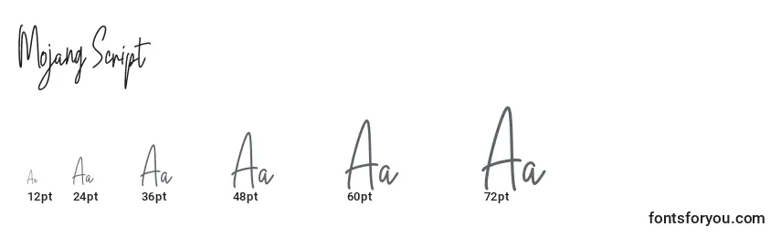 Mojang Script Font Sizes