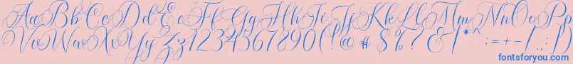 fuente Molandika Script – Fuentes Azules Sobre Fondo Rosa