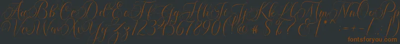 Molandika Script-fontti – ruskeat fontit mustalla taustalla