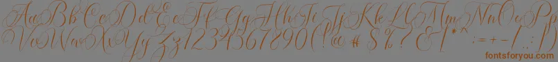 Molandika Script Font – Brown Fonts on Gray Background