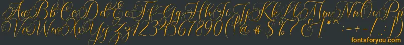 Molandika Script Font – Orange Fonts on Black Background