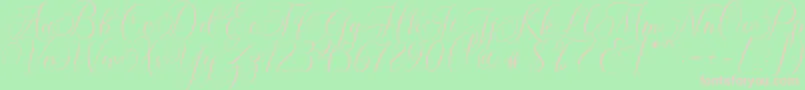 Molandika Script Font – Pink Fonts on Green Background