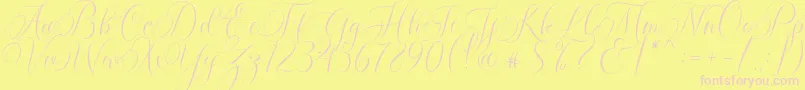 Molandika Script Font – Pink Fonts on Yellow Background