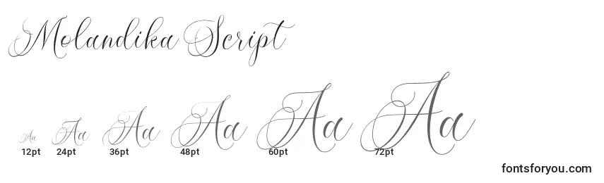 Molandika Script Font Sizes