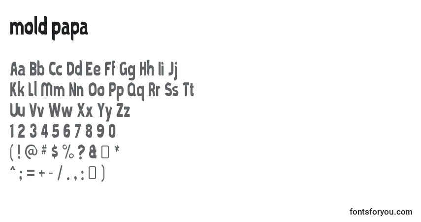 Fuente Mold papa - alfabeto, números, caracteres especiales