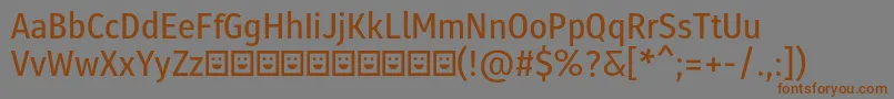 Шрифт Molecula Demo SemiBold – коричневые шрифты на сером фоне