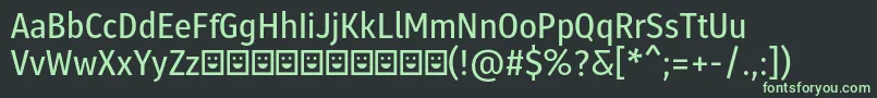 Fonte Molecula Demo SemiBold – fontes verdes em um fundo preto