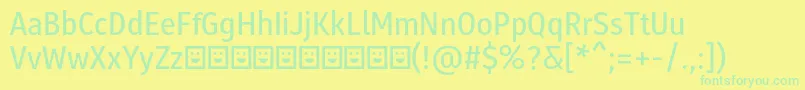 Шрифт Molecula Demo SemiBold – зелёные шрифты на жёлтом фоне
