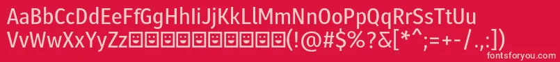 Molecula Demo SemiBold-Schriftart – Rosa Schriften auf rotem Hintergrund