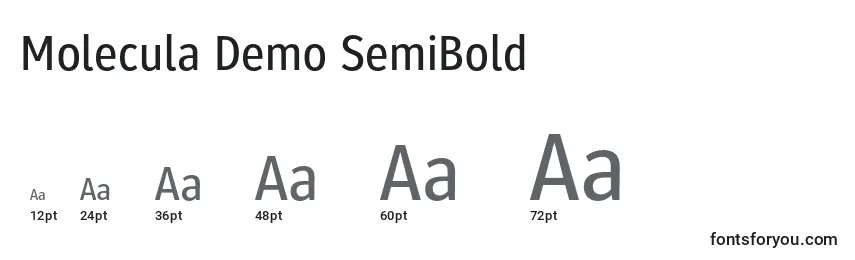 Размеры шрифта Molecula Demo SemiBold