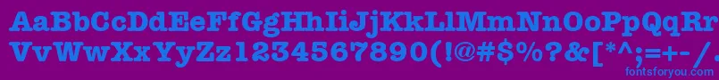 ItcAmericanTypewriterLtBold Font – Blue Fonts on Purple Background