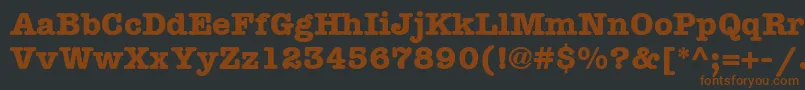 Czcionka ItcAmericanTypewriterLtBold – brązowe czcionki na czarnym tle